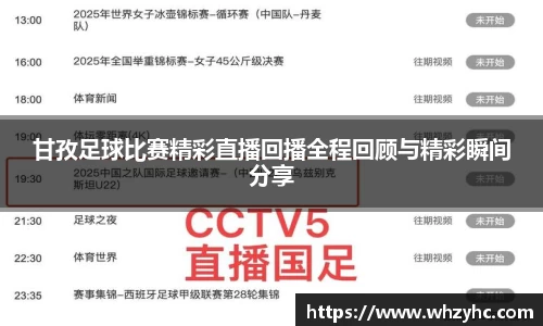 甘孜足球比赛精彩直播回播全程回顾与精彩瞬间分享